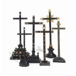 A COLLECTION OF SIX ITALIAN CARVED WOOD CRUCIFIXES
18TH AND 19TH CENTURY
One ebonised with a domed