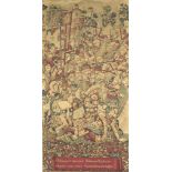 AN ARTS AND CRAFTS PAINTED TAPESTRY CARTOON
OF MEDIEVAL STYLE, LATE 19TH CENTURY
Inscribed '