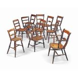 A MATCHED SET OF TEN VICTORIAN WINDSOR CHAIRS
MID 19TH CENTURY, THAMES VALLEY
Together with a