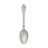 A WILLIAM III SILVER TREFID SPOON
MARK OF WILLIAM SCARLETT, LONDON, 1698
The terminal with small