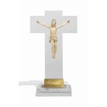 A HISPANO-PHILIPPINES OR GOAN IVORY CRUCIFIX FIGURE
19TH CENTURY
With knotted perizoneum set on a