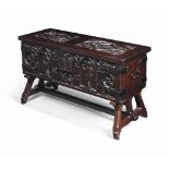 A FRENCH OAK IRON-BOUND GOTHIC CHEST ON STAND
PART 16TH CENTURY AND LATER, THE STAND 19TH CENTURY