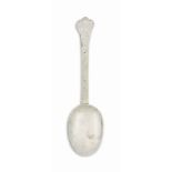 A CHARLES II SILVER LACE-BACK TREFID SPOON
MARK OF STEPHEN VENABLES, LONDON, 1684
The terminal