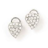 A pair of diamond earrings, by Van Cleef & Arpels
Each heart-shaped plaque pavé-set with brilliant-