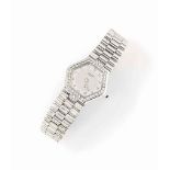 An 18ct white gold diamond-set quartz wristwatch, by Royal Swiss for Jahan
The hexagonal dial with