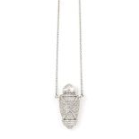 An 18ct white gold diamond-set 'Ampoule' pendant, by Theo Fennell
The pavé diamond pendant with