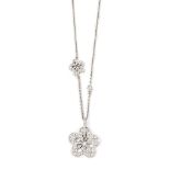 An 18ct white gold diamond-set 'Blossom' pendant necklace, by Boodles
The pavé brilliant-cut diamond