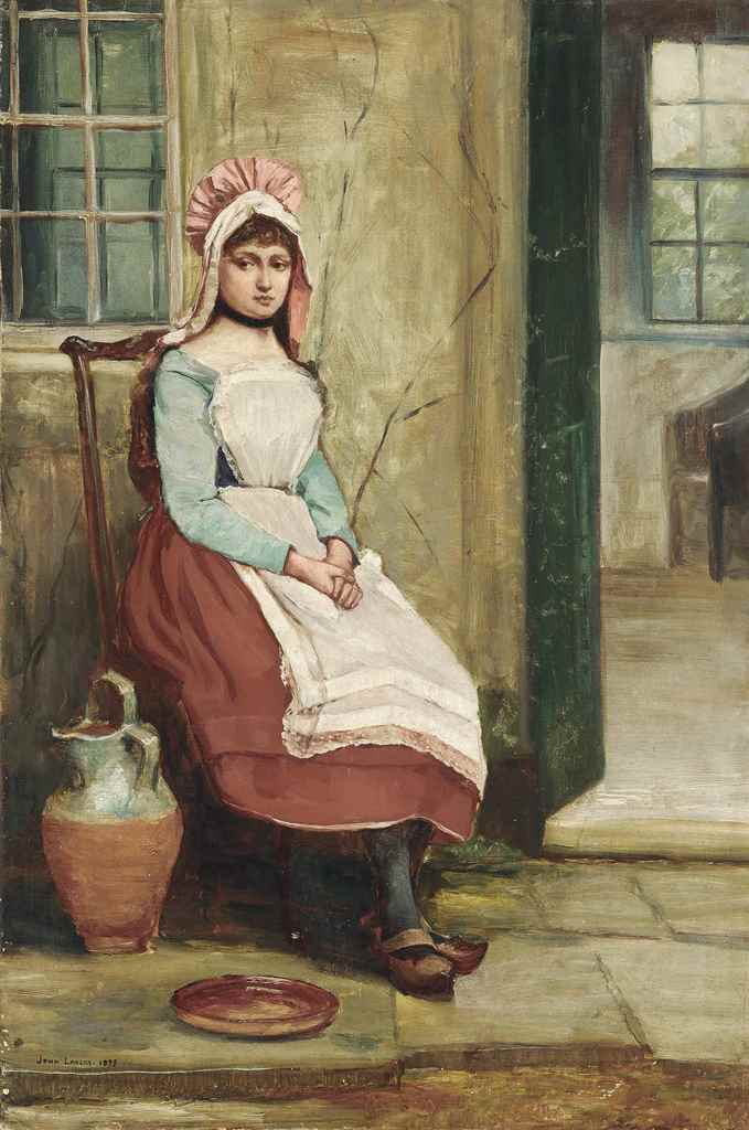 Sir John Lavery, R.S.A., R.A., R.H.A. (1856-1941)
A seated milkmaid
signed and dated 'JOHN LAVERY.