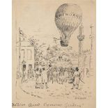 Walter Greaves (1846-1930)
Balloon ascent, Cremorne Gardens, Chelsea
signed 'W. Greaves' (lower