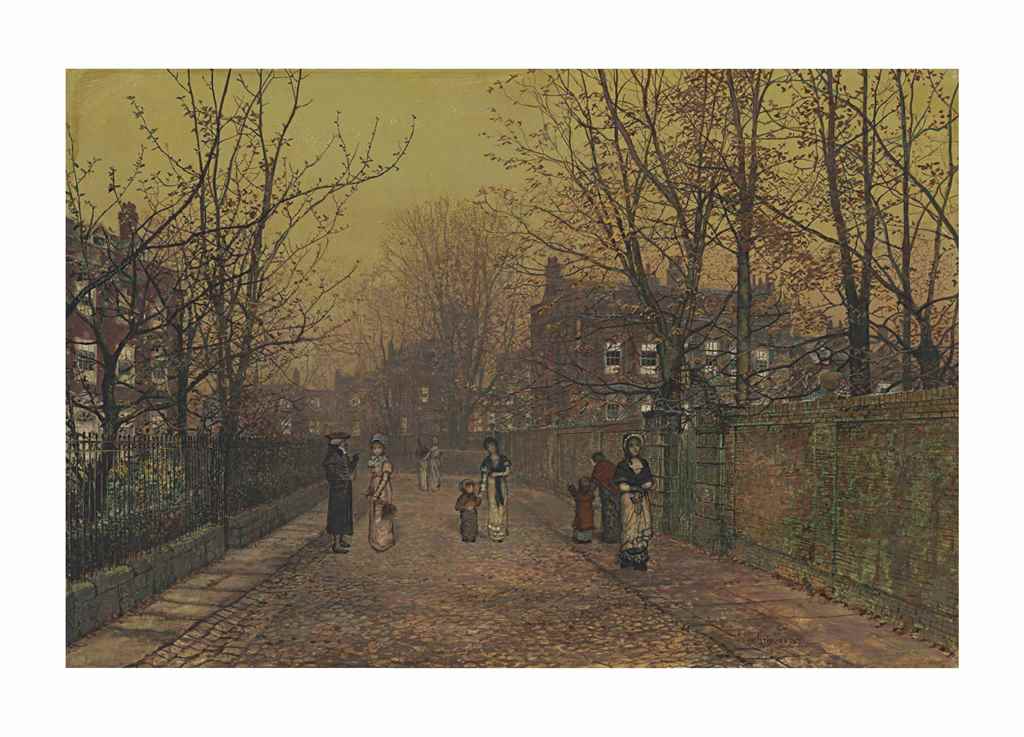 John Atkinson Grimshaw (1836-1893)
A village street on Sunday eve some eighty years ago
signed and