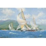 David Brackman (1932-2007)
The Royal Clyde Regatta, 1895: Britannia leading her adversaries
signed