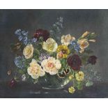 Cecil Kennedy (1905-1997)
Pansies, roses, nasturtiums, Japanese anemone, auricula, delphinium,