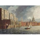 Daniel Turner (fl. 1782-1807)
A cutter on the Thames before Somerset House, with the dome of St.