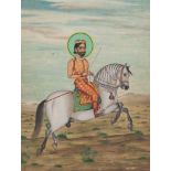 A FINE EQUESTRIAN PORTRAIT OF A MAHARAJA
UDAIPUR, RAJASTHAN, INDIA, LATE 19TH CENTURY
Opaque