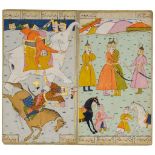 FOURTEEN ILLUSTRATED FOLIOS FROM A SHAHNAMA
KASHMIR, INDIA, FIRST HALF 19TH CENTURY
Opaque