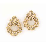 A PAIR OF DIAMOND EARRINGS, BY CHATILA
Each pavé diamond shaped circlet with polished line