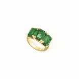 A TSAVORITE GARNET AND COLOURED DIAMOND RING, BY MICHELE DELLA VALLE
The three rectangular-cut