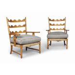 A PAIR OF FRENCH WALNUT AND LEATHER BESIDE TABLES
MID-20TH CENTURY
On tapering square legs joined by