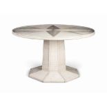 A WHITE-PAINTED BAMBOO DINING-TABLE
20TH CENTURY
The circular top on an octagonal support and base