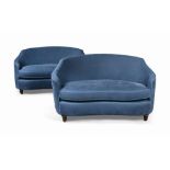 A PAIR OF GILT-METAL MOUNTED BLUE SOFAS
BY COLEFAX & FOWLER, MODERN, THE FEET 19TH CENTURY
On