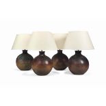 A SET OF FOUR EARTHENWARE VASES ADAPTED AS LAMPS
MODERN
Fitted for electricity
19 in. (48 cm.) high,