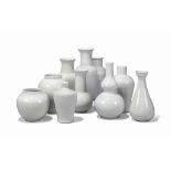 A SET OF TEN CHINESE WHITE-GLAZED PORCELAIN VASES
MODERN
Of various forms and sizes
The largest: