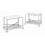 A PAIR OF WHITE-PAINTED STEEL OCCASIONAL TABLES
20TH CENTURY
Re-decorated
17 ¾ in. (45 cm.) high; 25