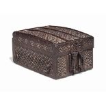 A FRENCH WROUGHT-IRON MISSAL BOX
LATE 15TH CENTURY
With domed top and front hasp, the iron panels on