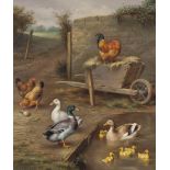 Edgar Hunt (1876-1955)
Fowl friends
signed and dated 'E Hunt 1924' (lower left)
oil on canvas
14 x