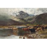 Louis Bosworth Hurt (1856-1929)
Cattle crossing the river Garie, Kinlochewe, Scotland
signed and