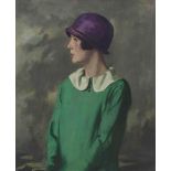 Archibald George Barnes, R.I., R.O.I., R.P. (1887-1972)
The purple cloche
indistinctly signed '