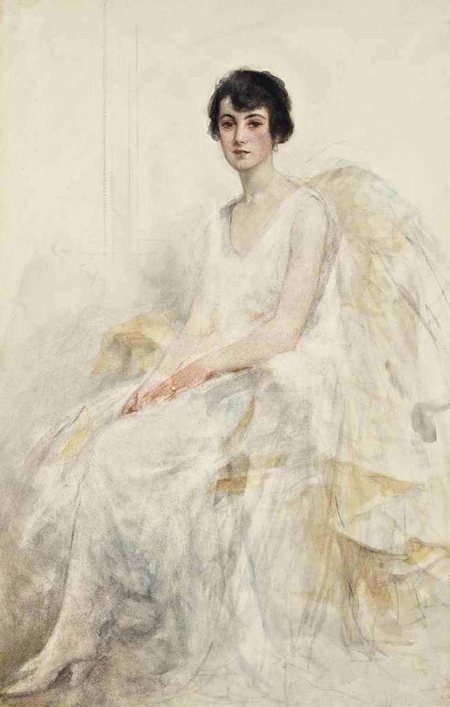 Circle of Arthur Ambrose McEvoy (1878-1927)
Ready for the ball
pencil and watercolour
28 x 18 in. (