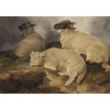 Thomas Sidney Cooper, R.A. (1803-1902)
Three lambs on a hillock
signed, inscribed and dated 'from