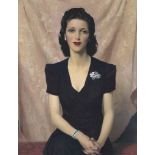 Sir Herbert James Gunn, R.A., R.W.S. (1893-1964)
Portrait of Mrs Francine Clore née Halphen, in a