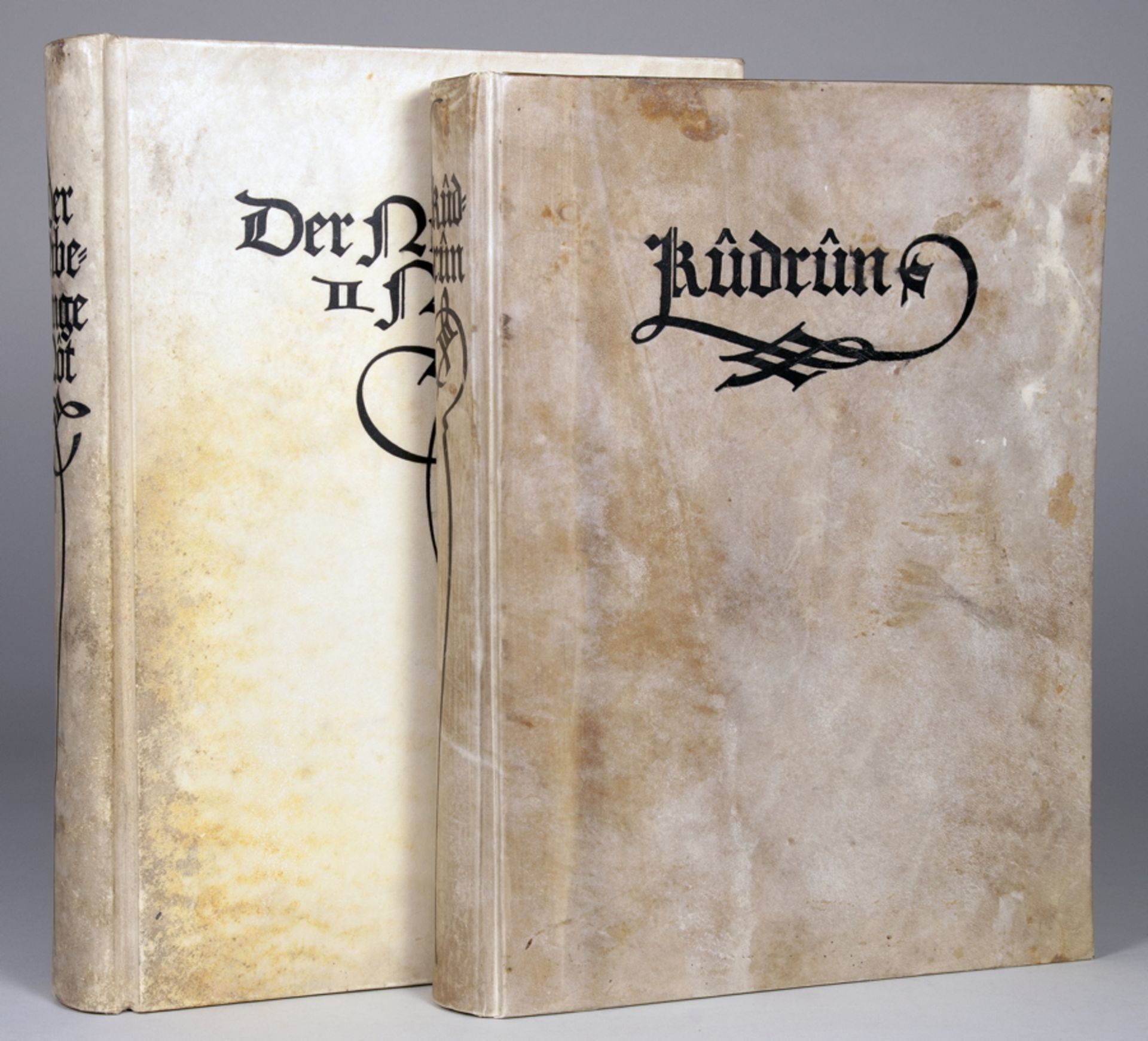 Hyperiondrucke - Der Nibelunge Not. – Kudrun. München, Hyperion 1910. Originalpergamentbände mit