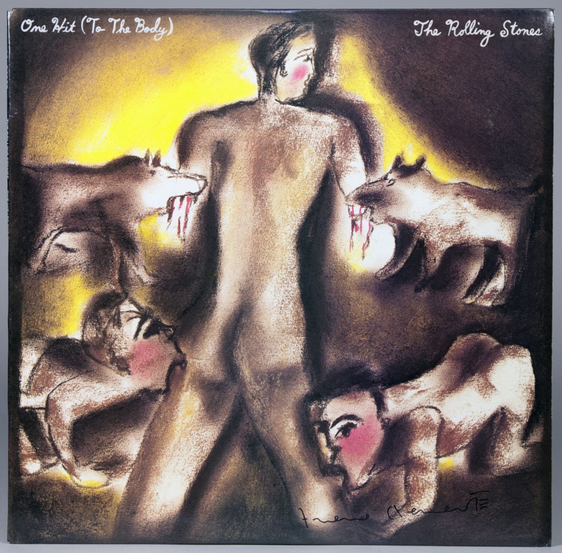 Francesco Clemente - The Rollings Stones. One Hit (To The Body). Maxisingle. CBS Columbia 1986.