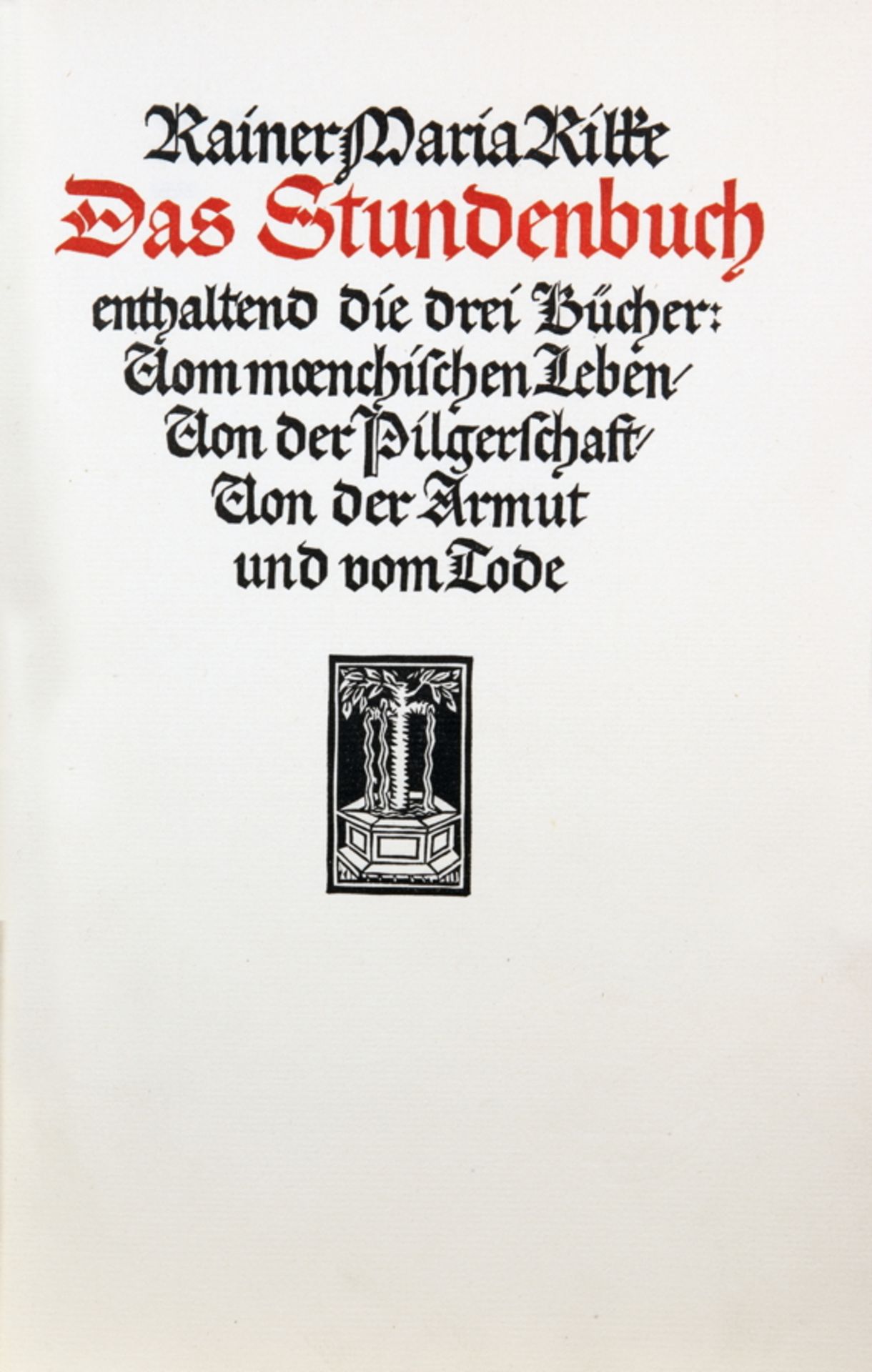 Insel Verlag - Rainer Maria Rilke. Das Stundenbuch, enthaltend die drei Bücher: Vom moenchischen - Image 2 of 2