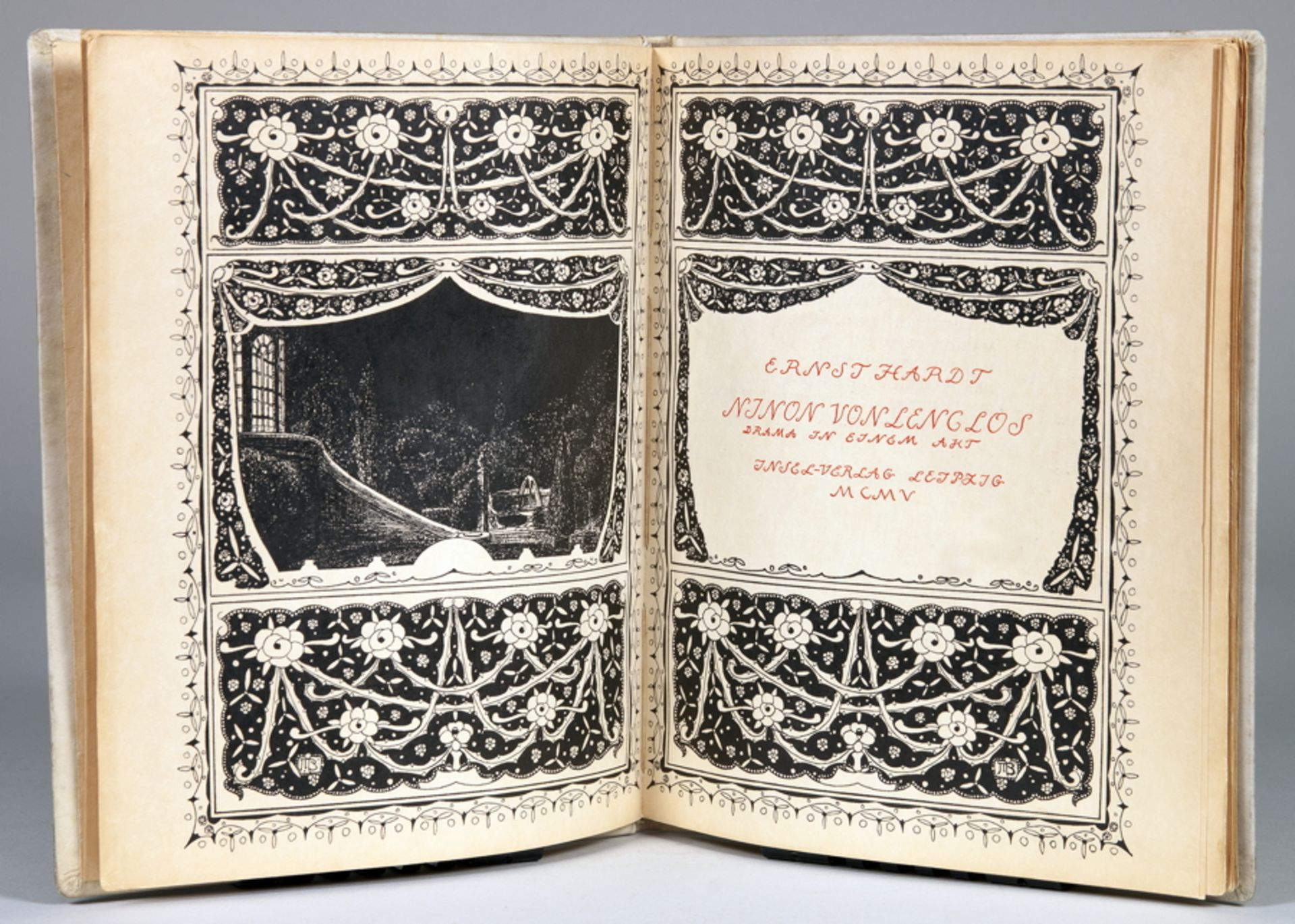 Insel Verlag - Ernst Hardt. Ninon von Lenclos. Drama in einem Akt. Leipzig, Insel 1905. Mit