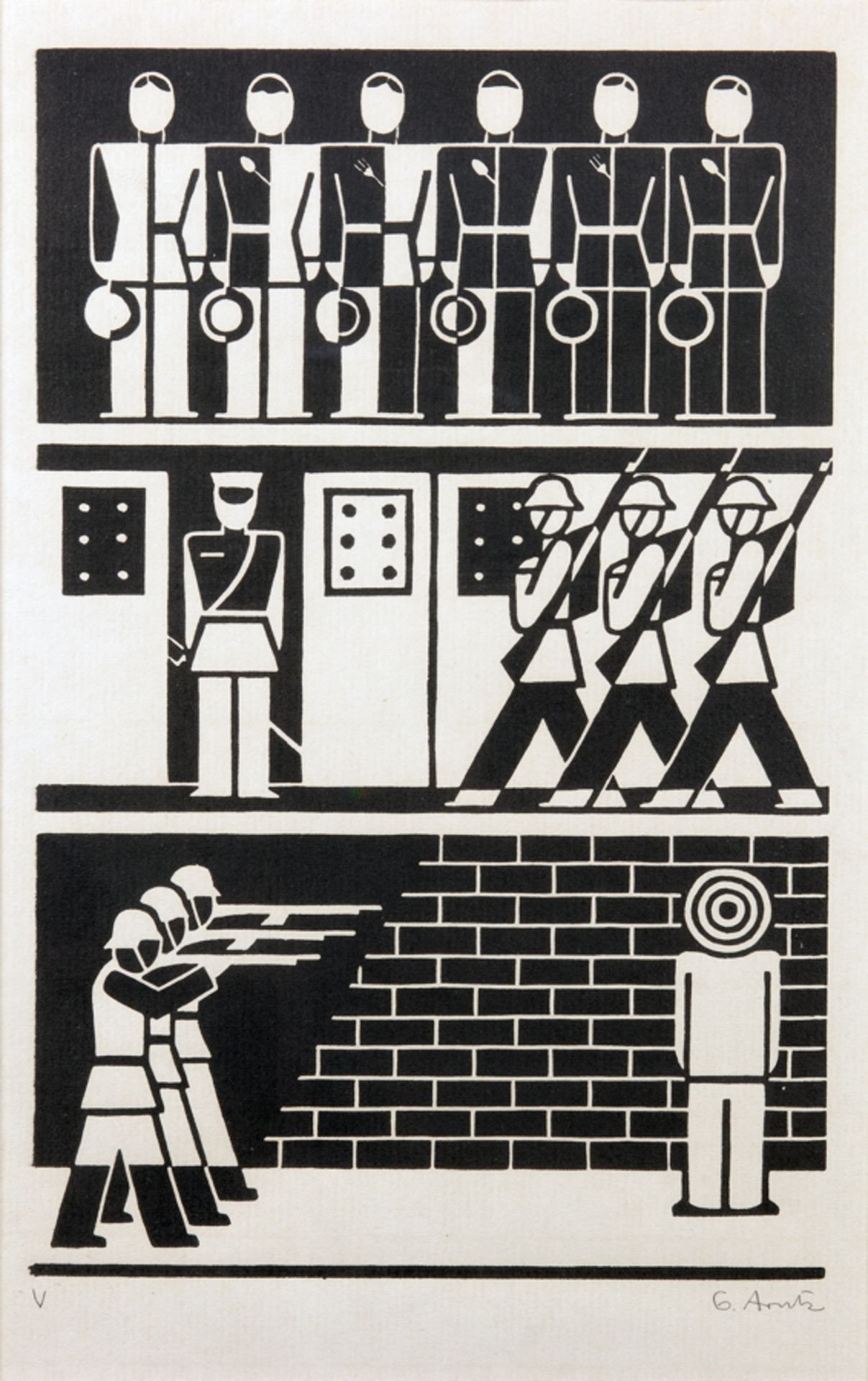 Gert Arntz. Zwölf Häuser unserer Zeit. Zwölf Holzschnitte. 1927/1973. Jeweils signiert und mit der - Image 2 of 6