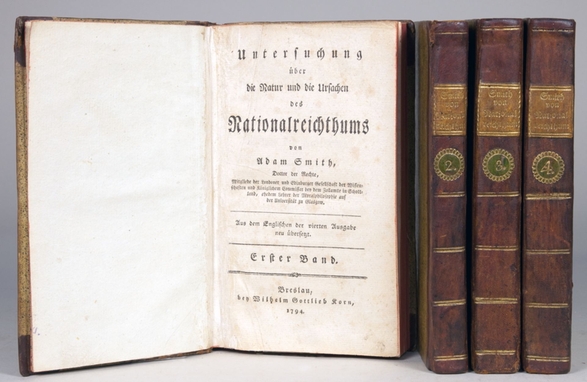 "Adam Smith. Untersuchung über die Natur und die Ursachen des Nationalreichthums. Aus dem Englischen