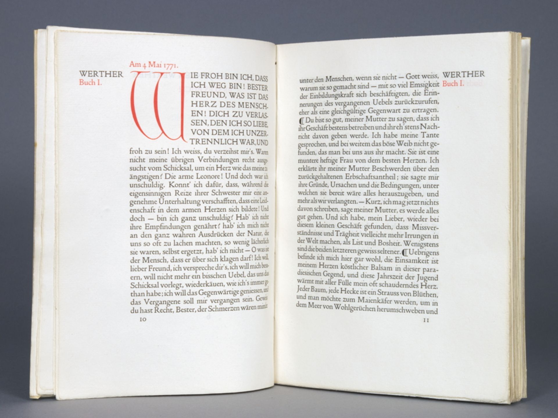 Doves Press - Johann Wolfgang von Goethe. Die Leiden des jungen Werther. Hammersmith 1911. Flexibler - Image 2 of 2