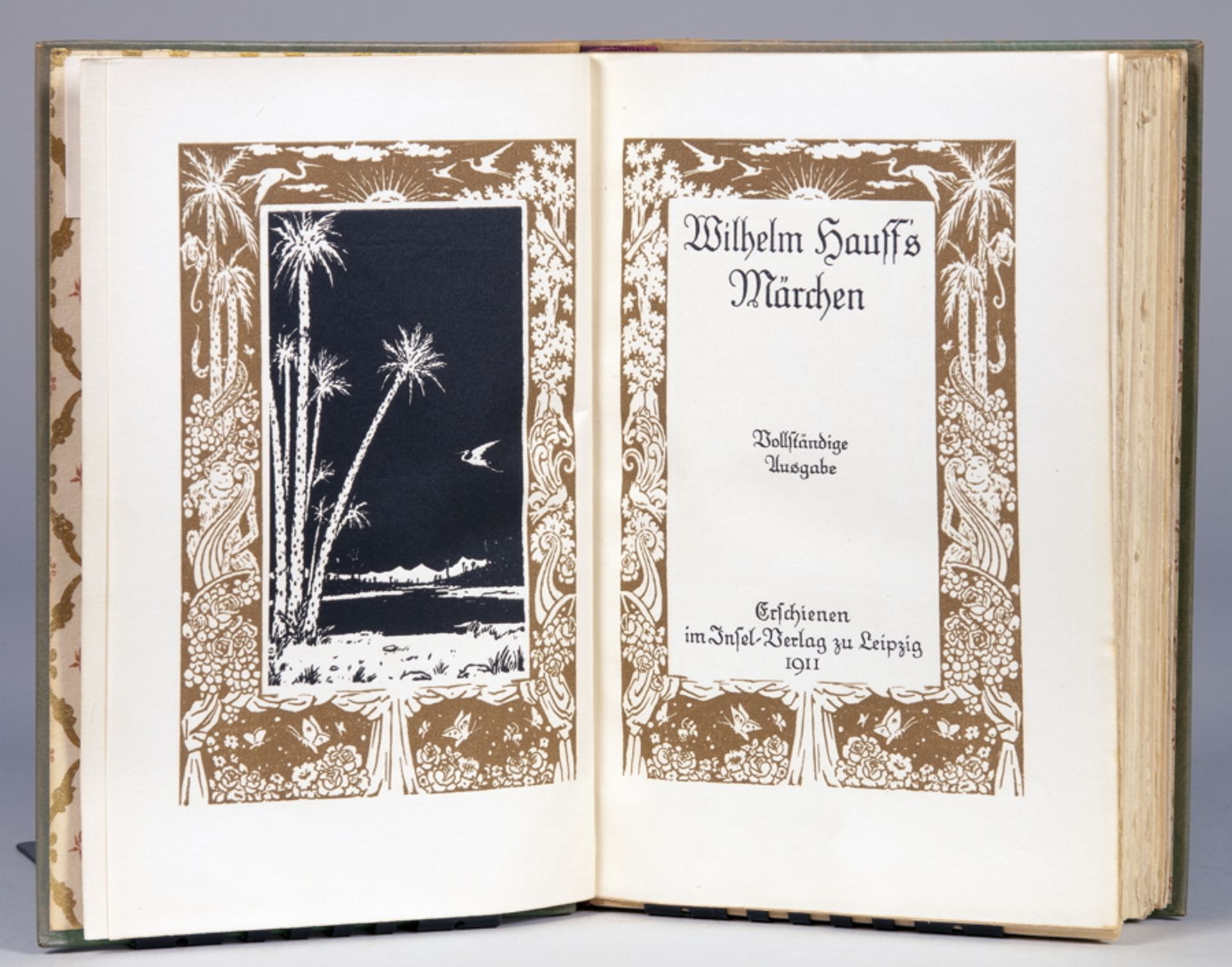 Insel Verlag - [Wilhelm  Hauff]. Märchen. Vollständige Ausgabe. Leipzig, Insel 1911. Grüner