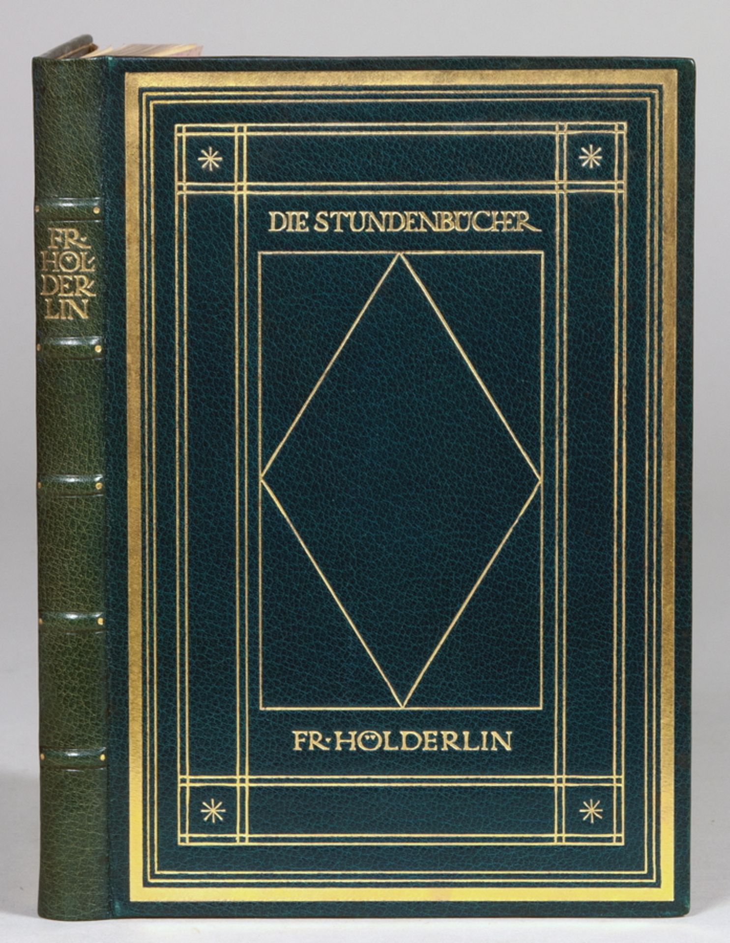 Ernst Ludwig-Presse - Friedrich  Hölderlin. Gedichte. München, Kurt Wolff 1922. Blaugrüner