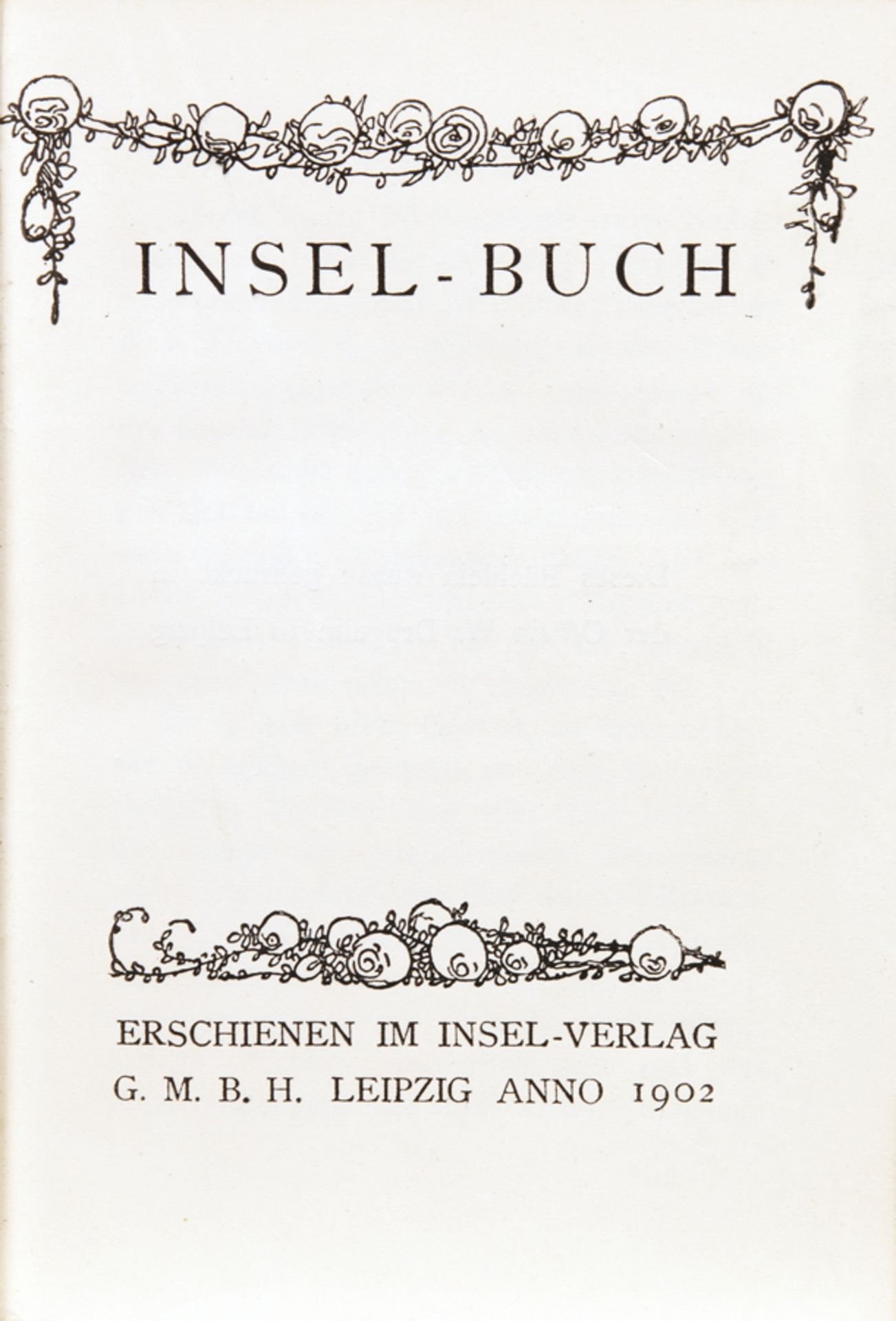 Insel Verlag - Insel-Buch. Leipzig, Insel 1902. Mit zahlreichen Abbildungen im Text. Dunkelgrüner