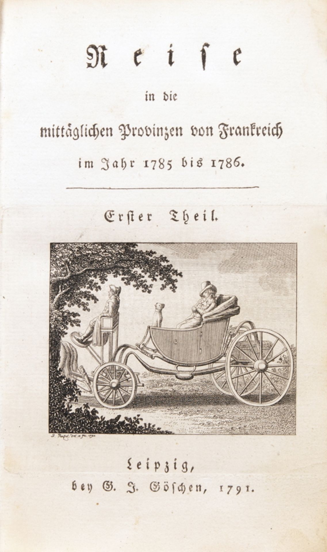 [Moritz August von Thümmel]. Reise in die mittäglichen Provinzen von Frankreich im Jahr 1785 bis - Image 2 of 2