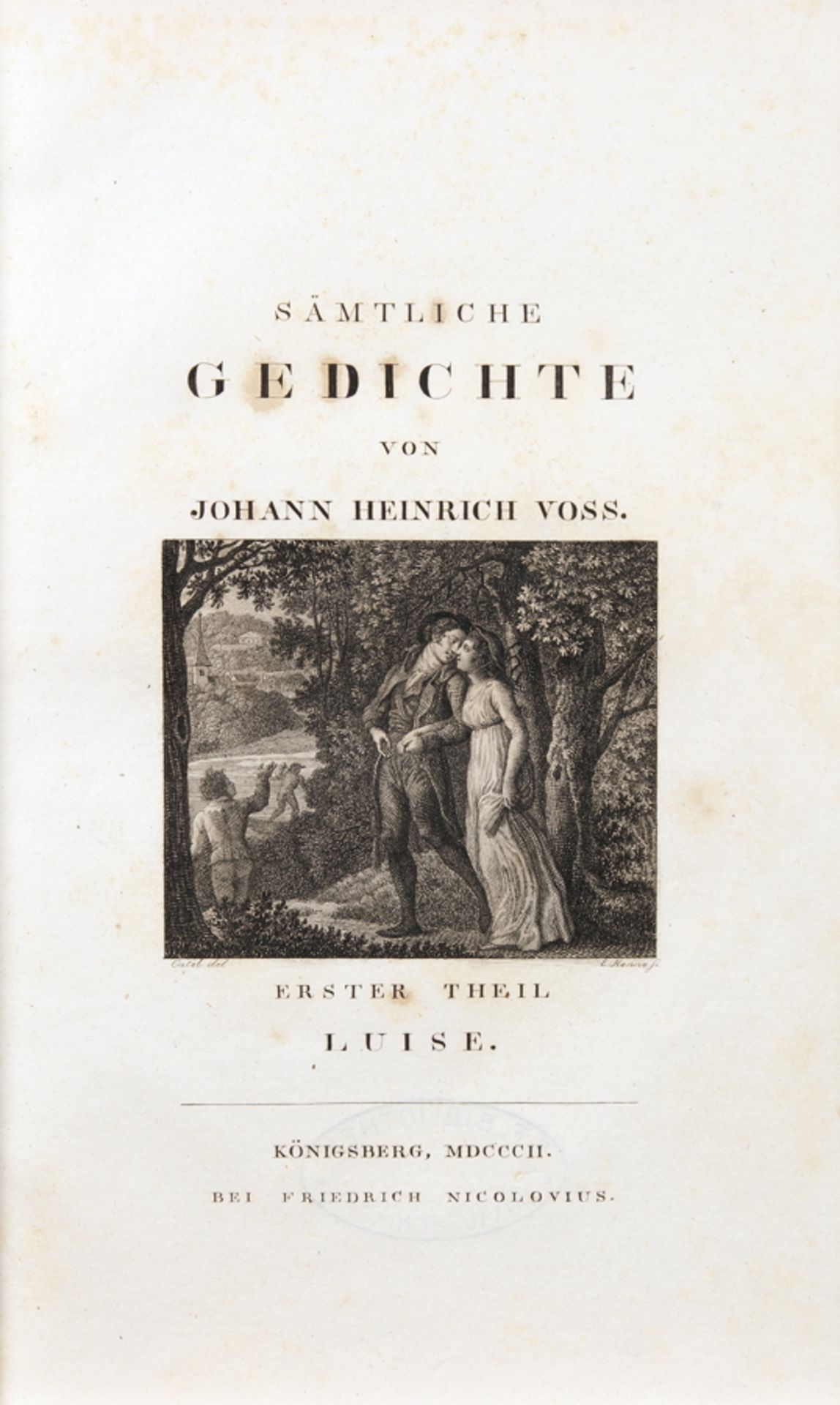 Johann Heinrich Voss. Sämtliche Gedichte. Erster [bis] Sechster Theil. – Zeitmessung der deutschen - Image 2 of 2