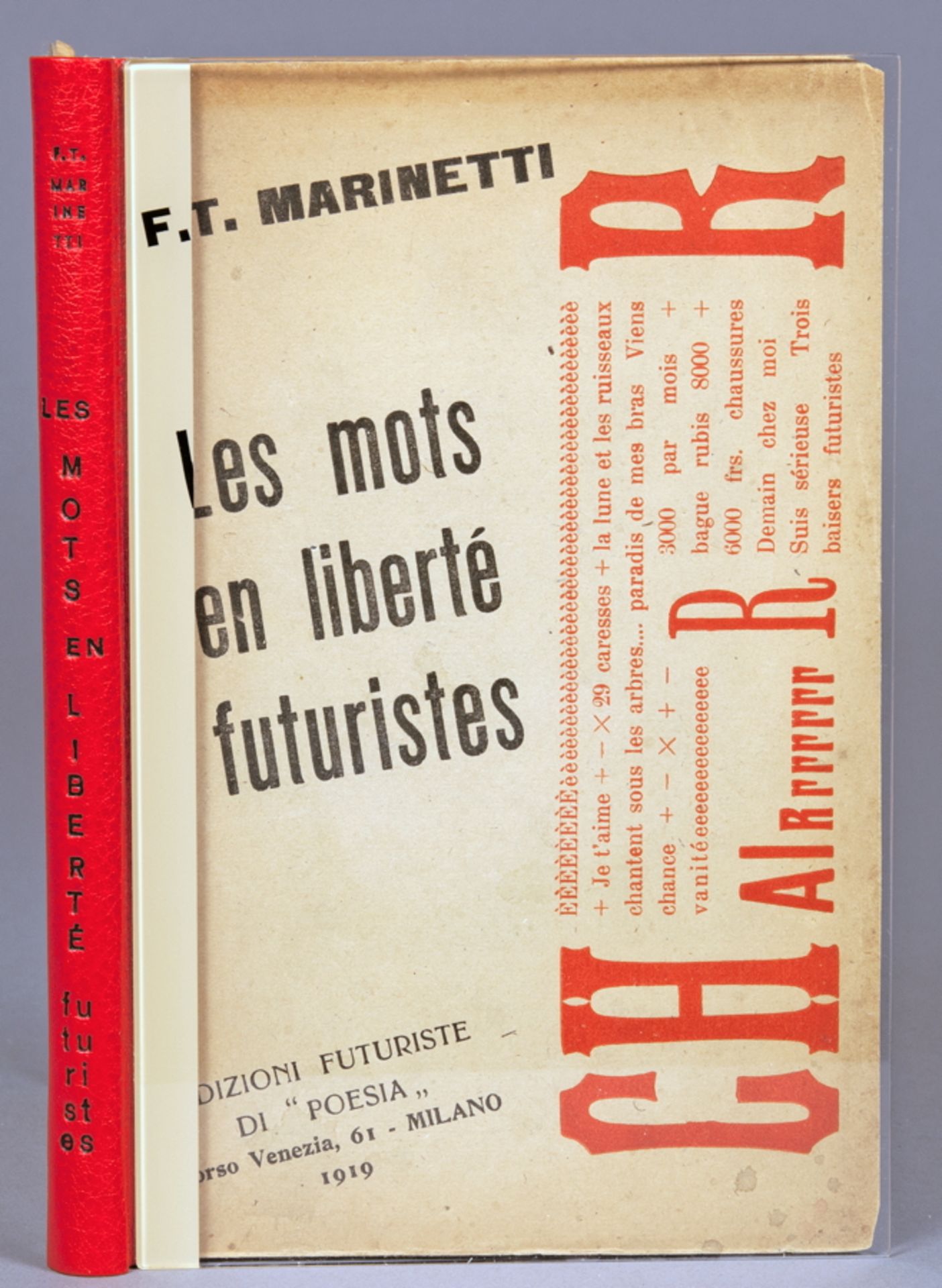 F. T. Marinetti. Les mots en liberte futuristes. Mailand, Edizioni futuristi di »Poesia« 1919. Mit