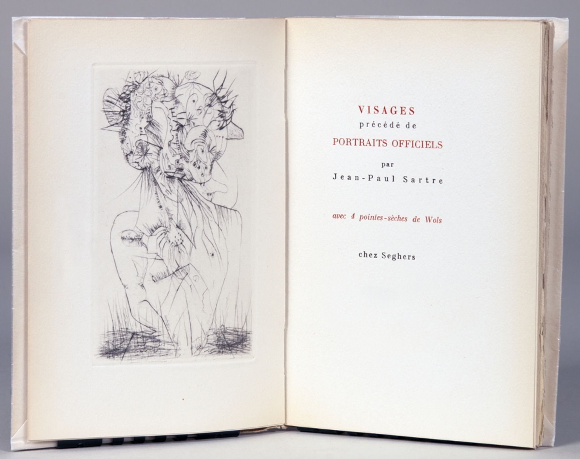 Wols - Jean-Paul Sartre. Visages, Précédé de portraits officiels […] avec 4 pointes-sèches de