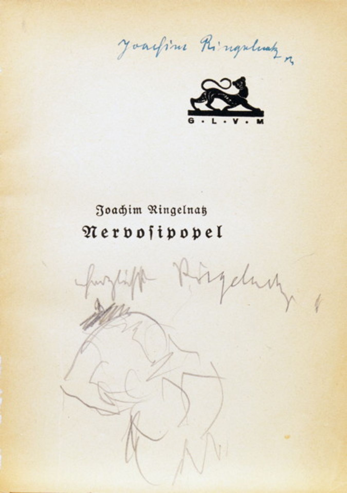 Joachim Ringelnatz. Nervosipopel. Elf Angelegenheiten. München, Gunther Langes 1924.