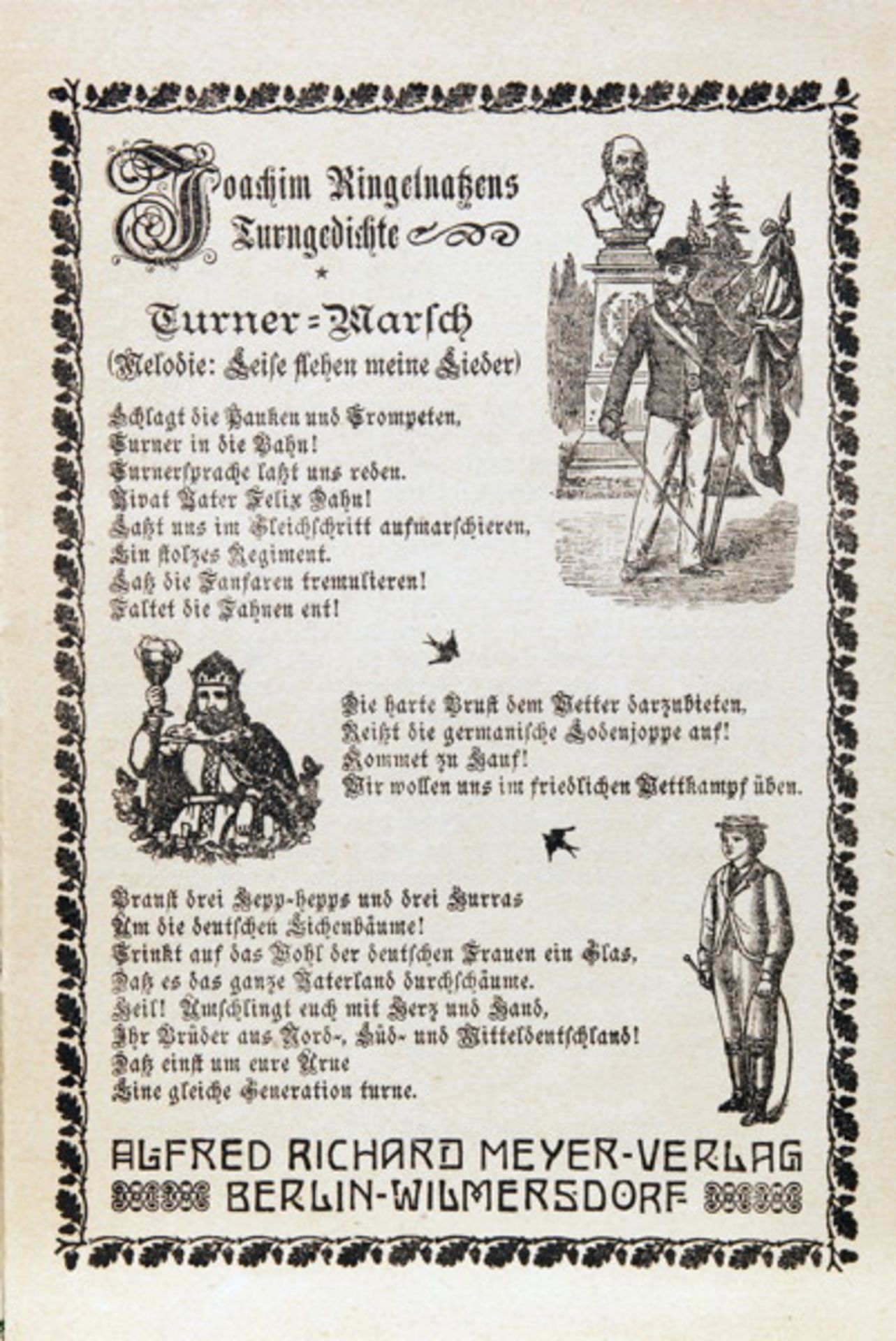 Joachim Ringelnatz. Turngedichte. Berlin, A. R. Meyer [1920]. Mit Titelvignetten. Fadengeheftet in